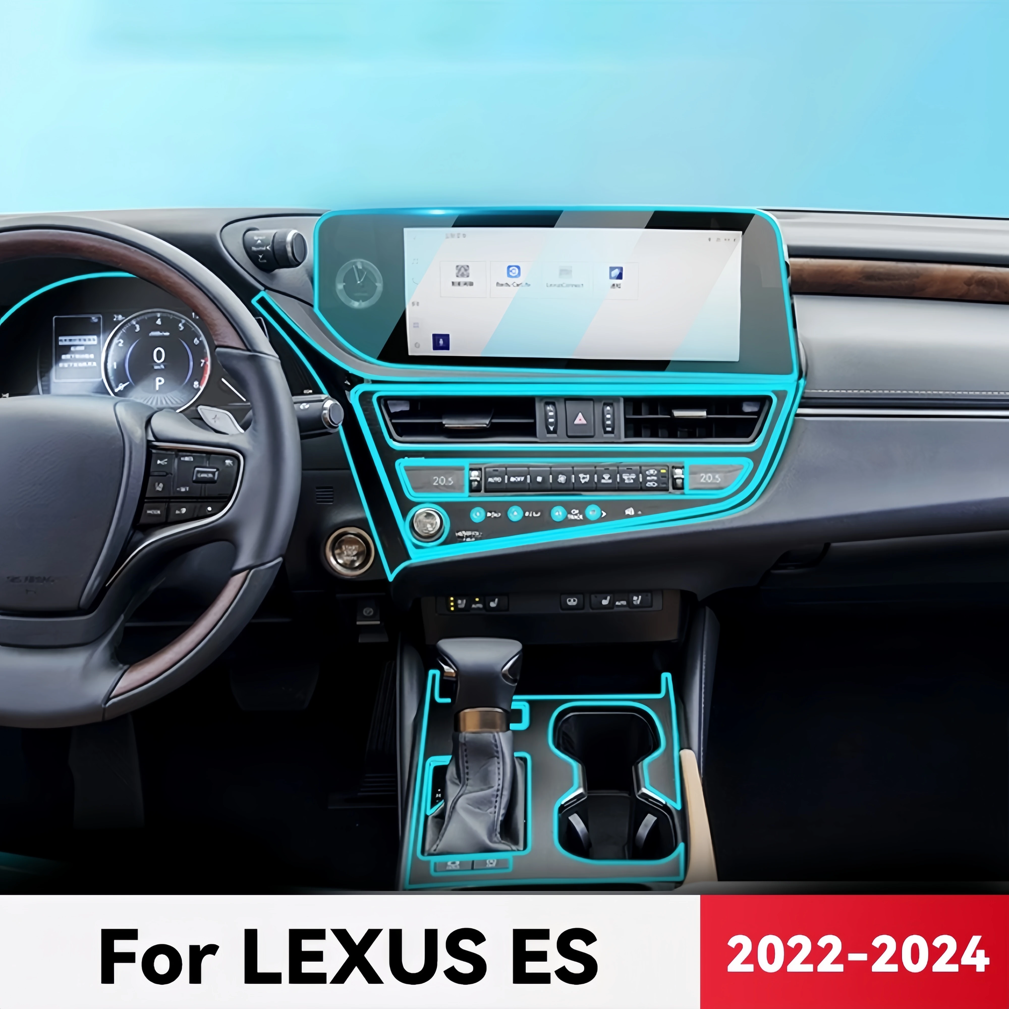 Transparent TPU For LEXUS ES 2022 2023 2024 Car Center Console Media Dashboard Navigation Anti-scratch Protector Interior Film