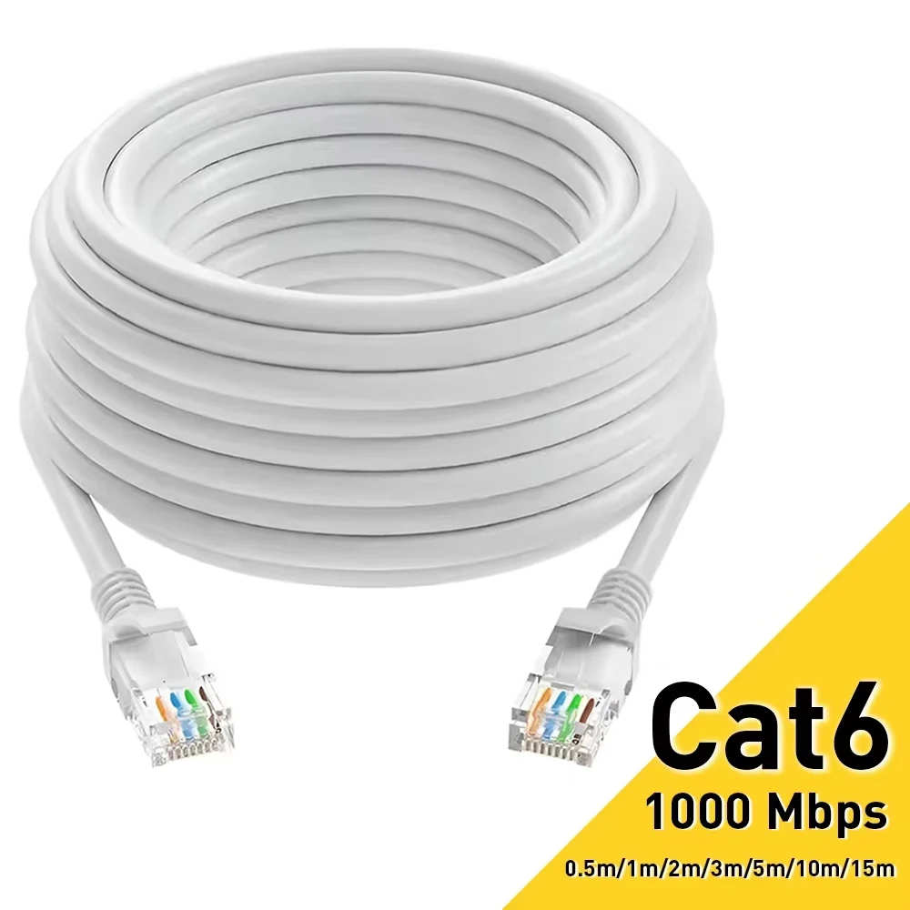 

0.5/1/2/3/5/10/15/20/30/50M Cat6 Ethernet Cable RJ45 UTP 1000Mbps Network Cord LAN Wire Internet Lead Cord Router Computer Cable