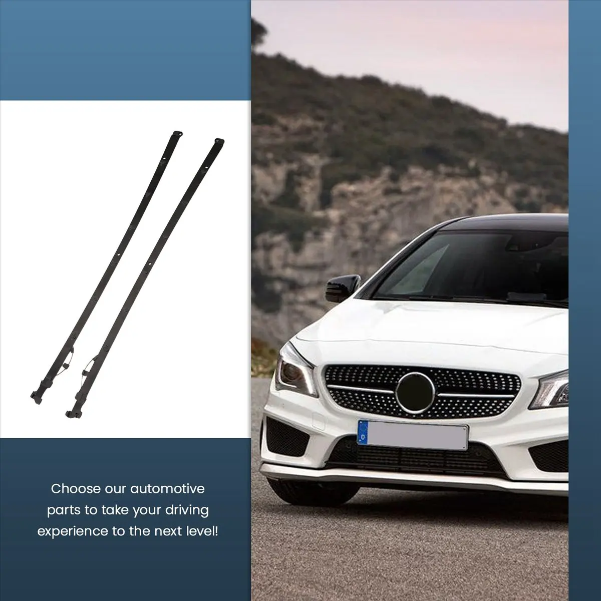 #38P Rail  ,Panoramic Roof Sunroof Glass Slider Repair Set for Mercedes CLA Class (Black)