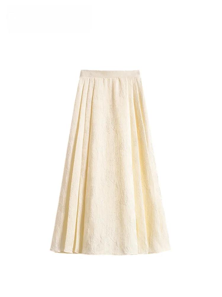 

New Chinese Sle plus Size A-Line Skirt Women's Early Spring Slimming Concealing Long Skirts Casual Korean Sle