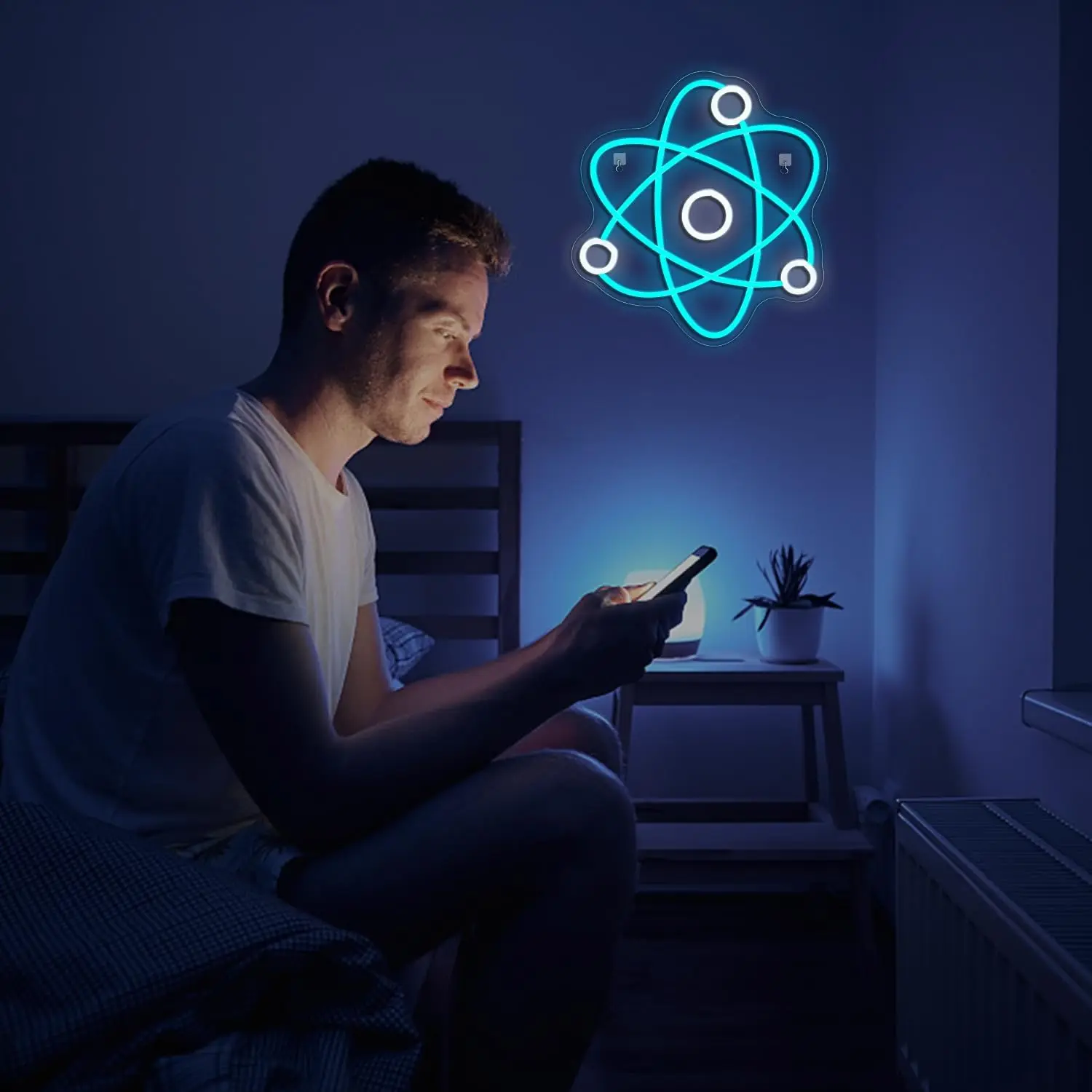 Atomic Structure LED Neon Sign USB Powered Dimmable Cyberpunk Neon Light for Modern Study Room Party Minimalist Sci-Fi Decor