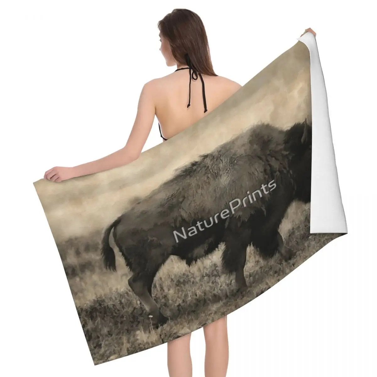 

Plains Bison - American Buffalo 80x130cm Bath Towel Water-absorbent For School For Party