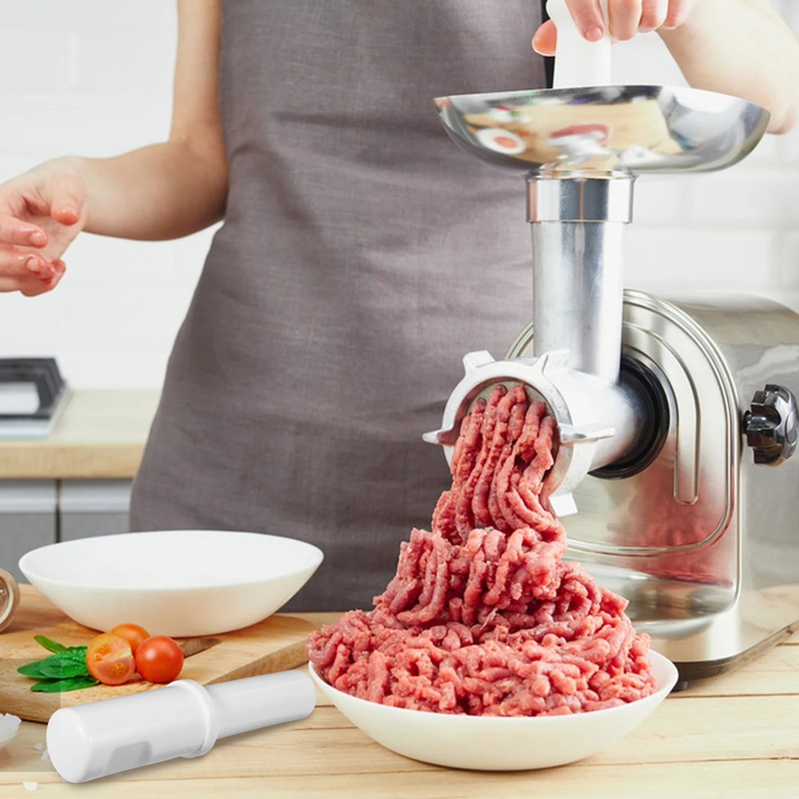 

2Pcs Meat Grinder Feed Rod White Plastic Pusher Tamper Kitchen Food Grinding Sausage Making Accessories Replacement Parts