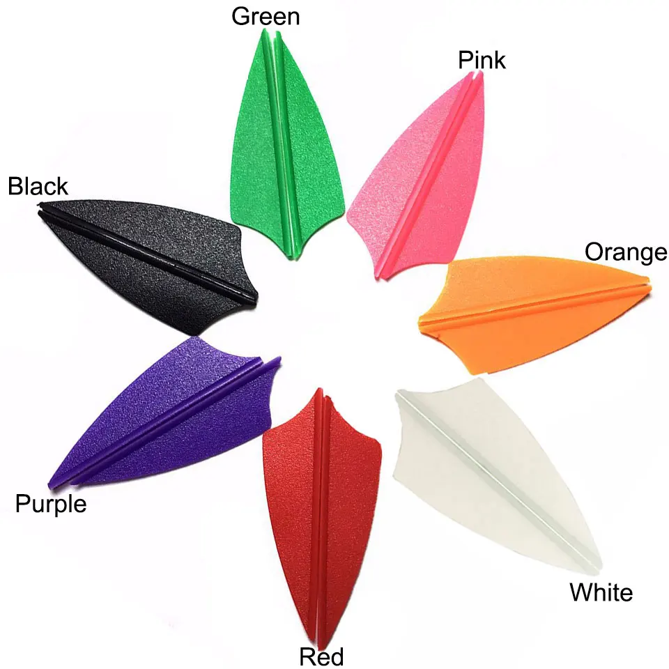 

50pcs 1.75inch Arrow Feather Plastic Vans Plumage For Carbon Fiberglass Shaft DIY Recurve Bow Hunting