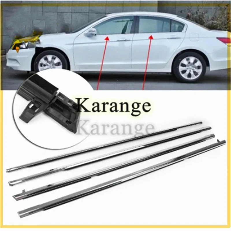 

New Chrome Weatherstrip Window Moulding Trim Seal Belt 72910-TA0-A01 72950-TA0-A01 for 2008-2012 Honda Accord 72910TA0A01