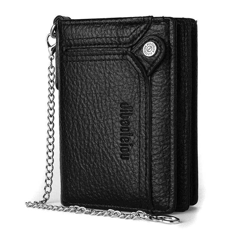 

Men's anti-theft chain wallet retro wallet photo credit card zipper men's wallet