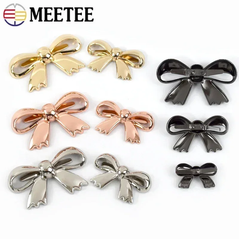 

5/10Pcs Meetee Metal Buckle for Handbag Decoration Buckles Bags Shoes Bowknot Labels Clasp Clothes Tag Button Hook Accessories