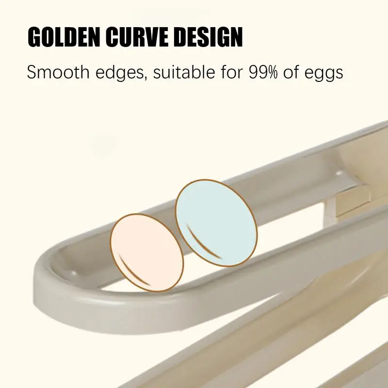 Egg Rack For Refrigerator 2 Tier Fridge Egg Dispenser Roller Automatic Rolling Egg Organizer Roll Down Egg Dispenser Egg Storage