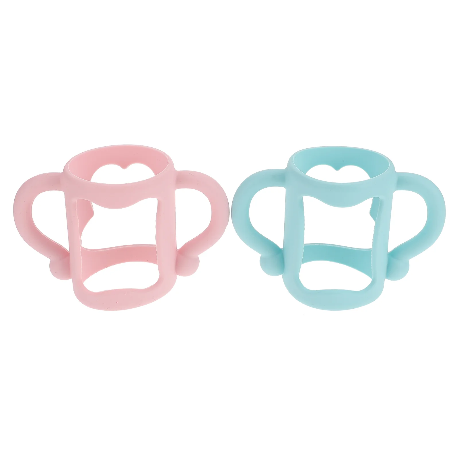 2 Pcs Universal Silicone Handle Infant Bottle Grip Transitional Milk Toddler Baby Feeding Silica Gel Handles Kids Child Newborn