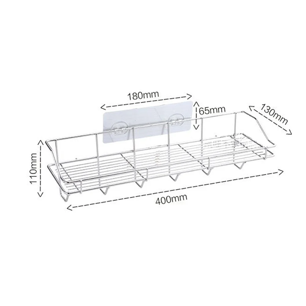 

6pcs Stainless Steel Kitchen Shelf Wall Mounted Storage Rack No Punch Installation Bathroom Organizer For Utensils Tools
