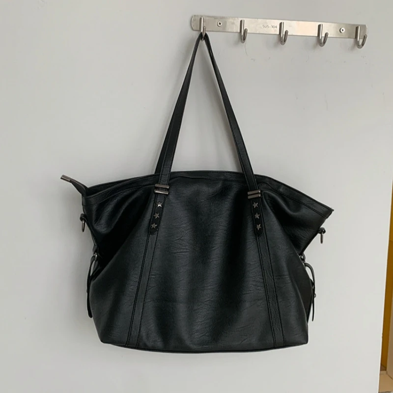 

Autumn New Vintage Oil Wax Leather Shoulder Bag for Woman Large Capacity Versatile Commuting Tote Bag Daily Use Bolsa Feminina