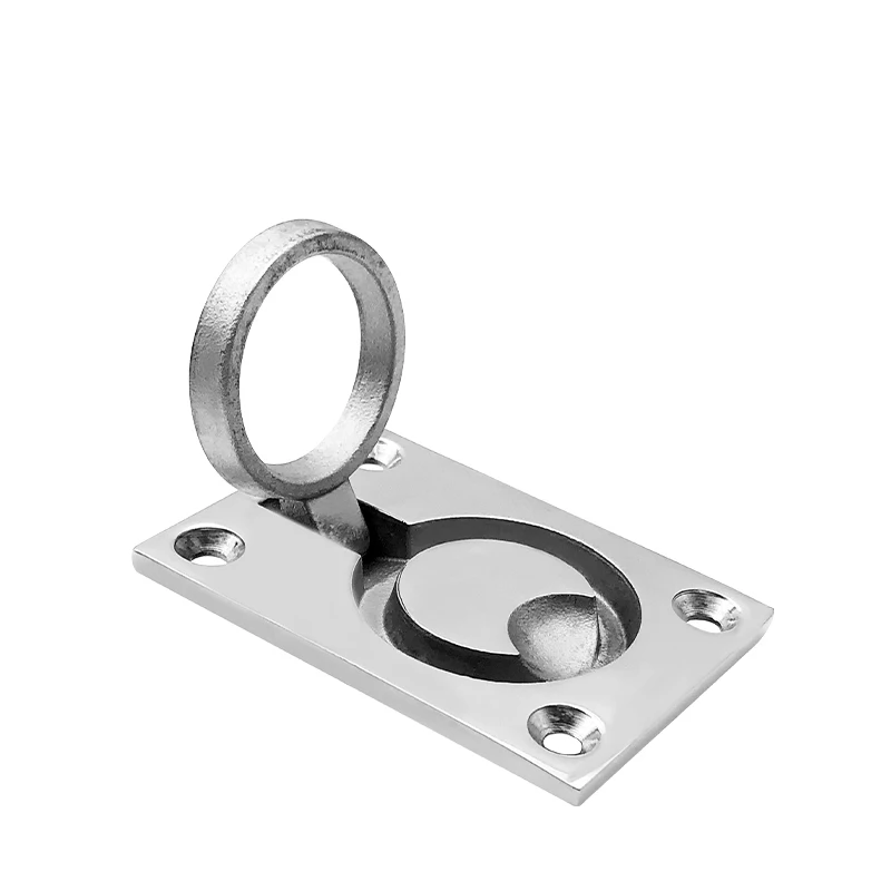 Andymarine Stainless Steel Boat Recessed Hatch Square Flush Llift Ring Handle Marine Locker Flush Lift Ring Pull Deck Hatch Boat