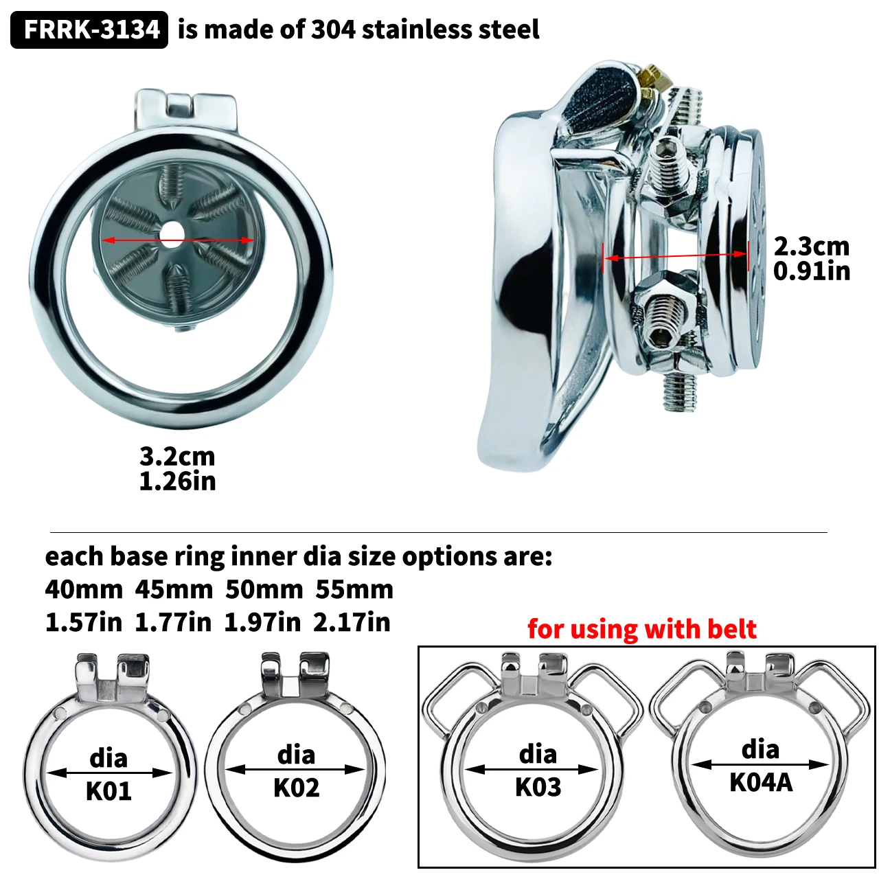 FRRK Male Small Chastity Cock Cage Stainless Steel Bondage Device Penis Cock Ring With Urethral Plug Lock Sex Toys For Men BDSM - view 2