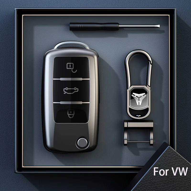 Titanium Gray for VW Volkswagen Polo Tiguan Passat B5 B6 B7 Golf MK6 Jetta Lavida Skoda Octavia Car Key Case Cover Accessories view 2