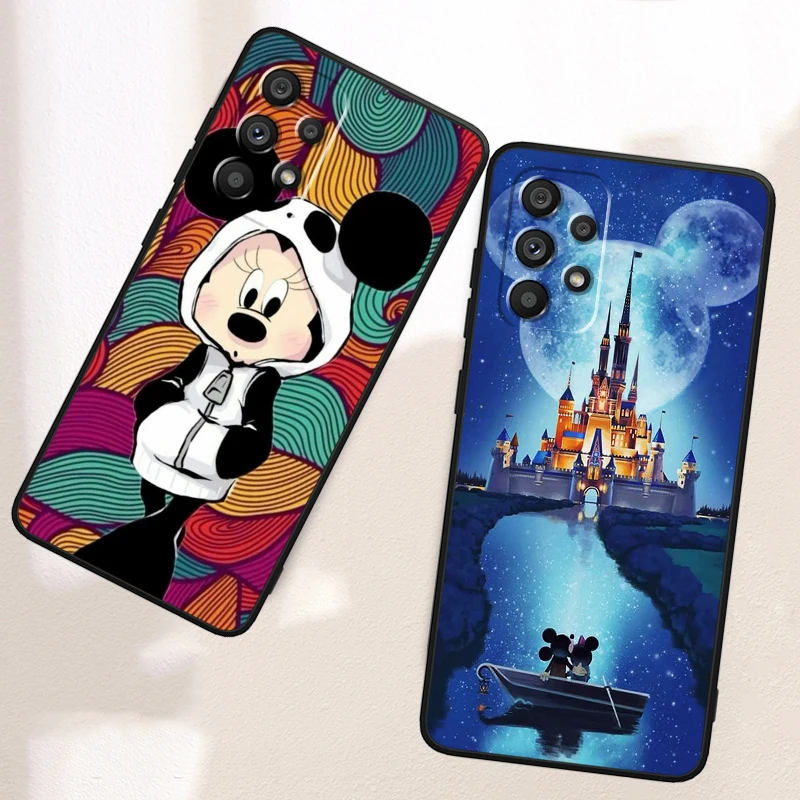 Disney Mickey Mouse Cute For Samsung A53 A52 A33 A32 A51 A71 A21S A13 A73 A55 A22 A23 A35 A72 A54 A12 5G Black Funda Phone Case