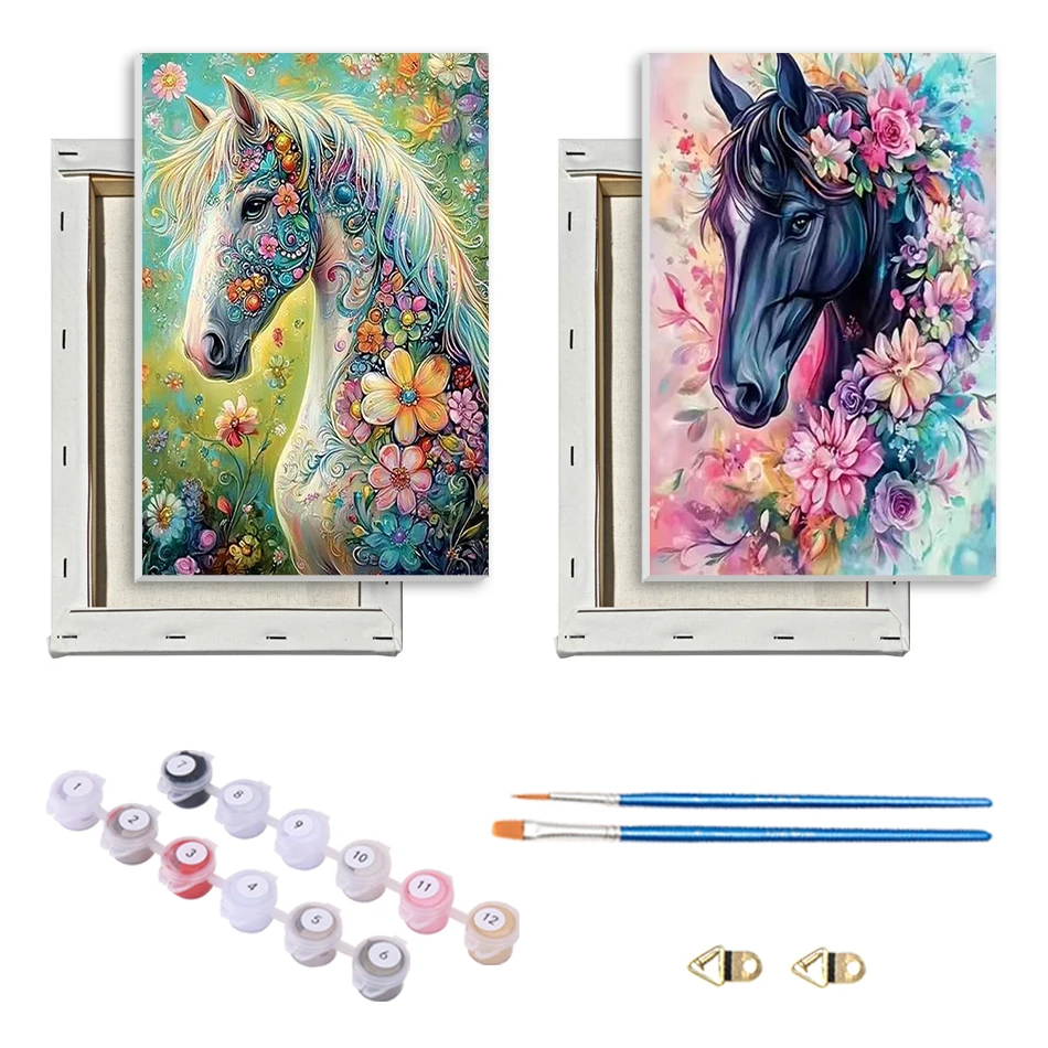

SDOYUNO Painting Paints By Numbers Oil Easy Draw For Beginner horse Animals 20x30cm With Frame Handiwork Watercolor Canvas Gifts