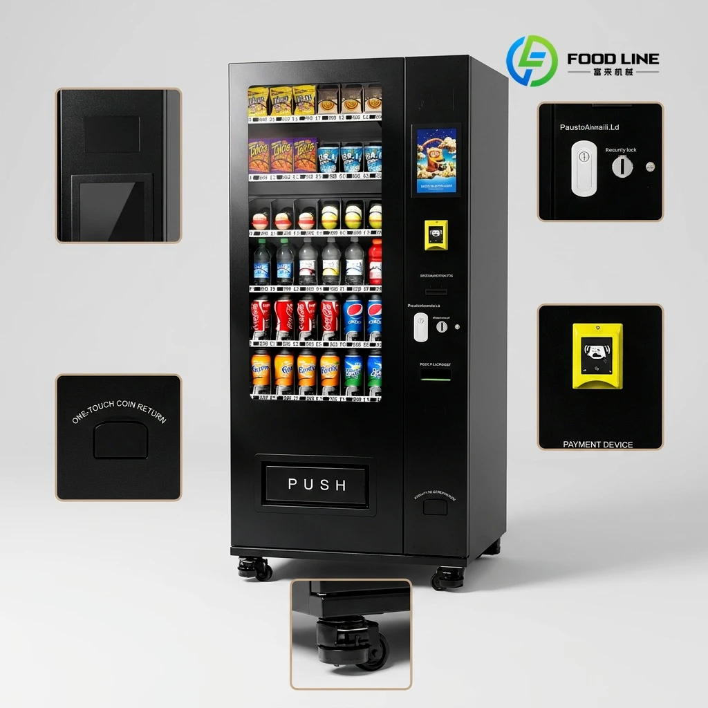 Snacks & Drinks Vending Machine Smart Retail Equipment SDK Function Keyboard Screen For Cold Beverage Business Use Custom