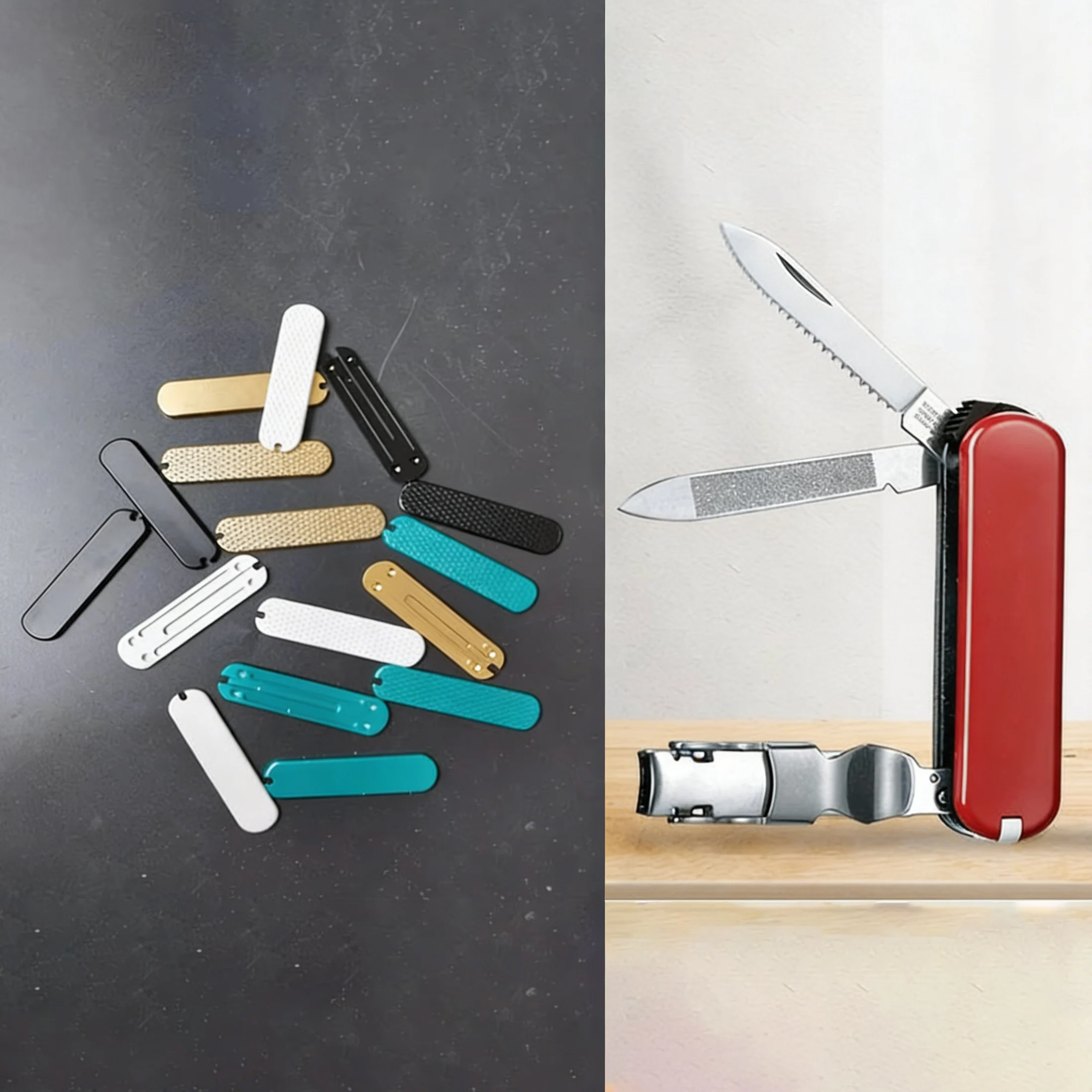 8 Types Knife Aluminium Handle Patches Scales for 65MM Victorinox Swiss Army 0.6463 NailClip 580 Knives DIY Making Replace Parts