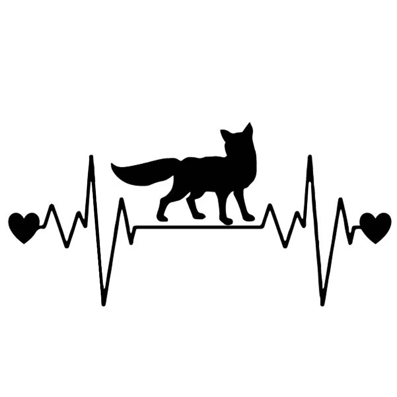 Y274# Car Sticker Fox Heartbeat Line Waterproof Vinyl Decal Auto Accessories Pegatinas Para Coche DIY Styling