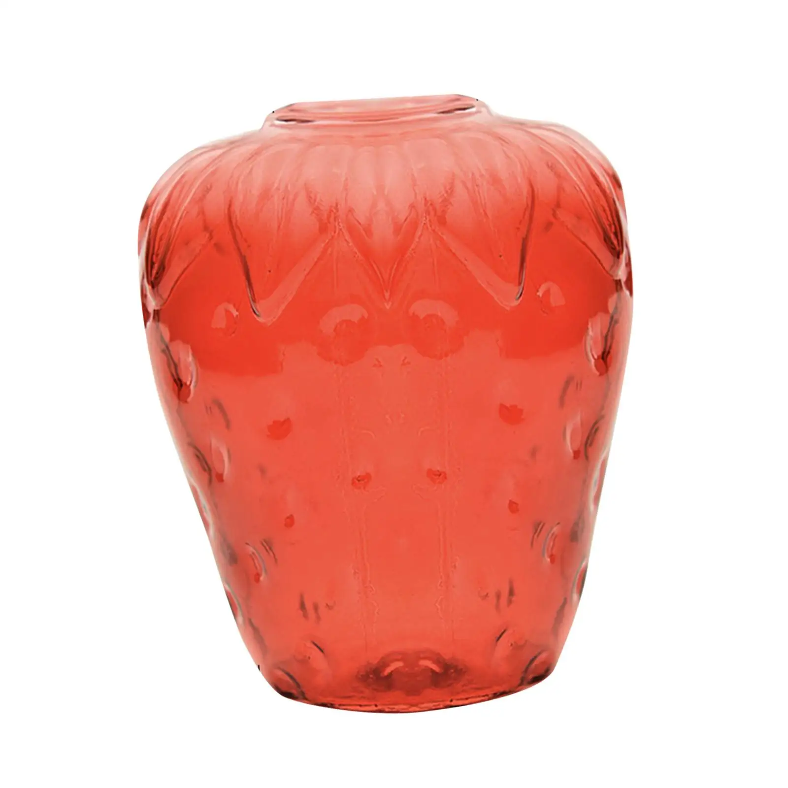Strawberry Vase Decorative Glass Vase Unique Tabletop Vase Flower Vase Plants Holder for Restaurant Living Room Kitchen Decor