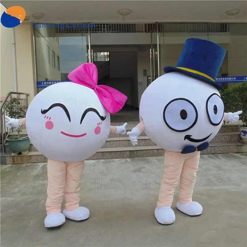 Christmas Couple Ball Mascot Costume Cartoon Character Theme Outfit Cosplay Adult Carnival Fancy Suit