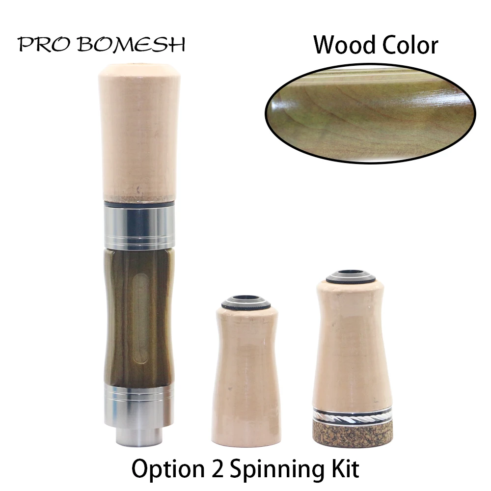 Pro Bomesh Holz Spinning Casting Reel Sitz Split 3A Kork Griff Kit DIY Forelle Angelrute Gebäude Komponente Reparatur Zubehör – Detail 14