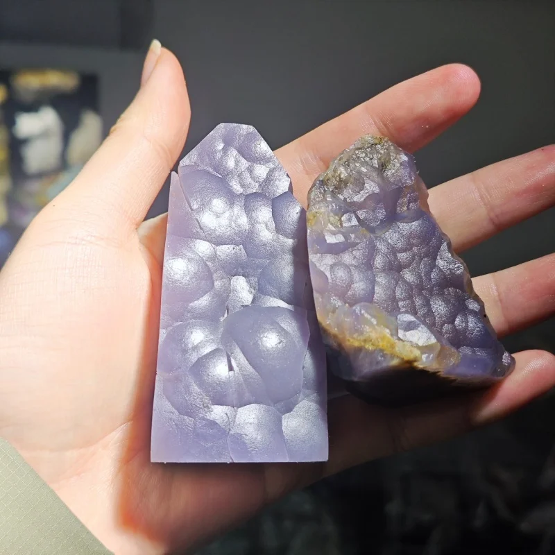 Natural Purple Grape Agate Tower, Boho Mineral Specimen Collection, Home Decor, Unique Holiday Gift, Healing Crystal