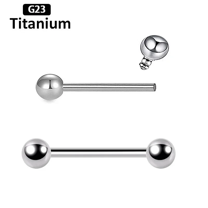 1PS G23Titanium New Internally Threaded Barbell Tongue Rings Body Piercing