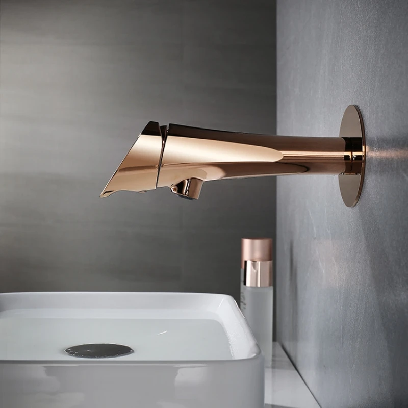 

Basin Faucet Bathroom Hotel Villa Wall Mounted Hot Cold Water Tap Copper Embedded Concealed Washbasin Mixer