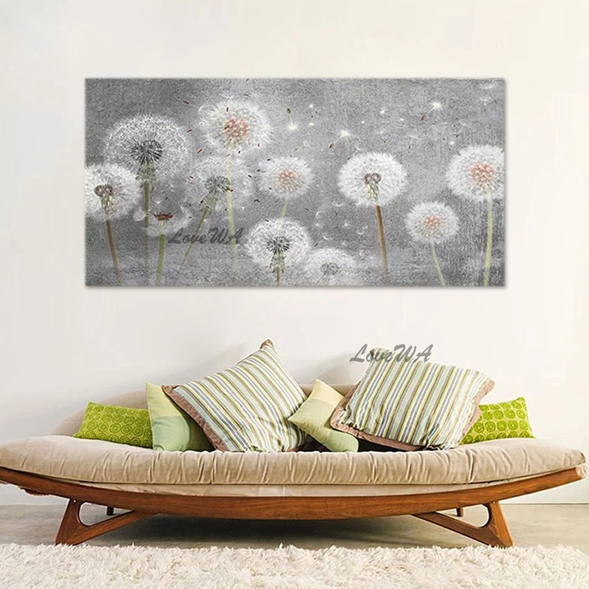 

Dandelion Abstract Plant Art Picture High Quality Hand Painting Canvas Roll Decor Restaurant Wall Poster Frameless Artwork