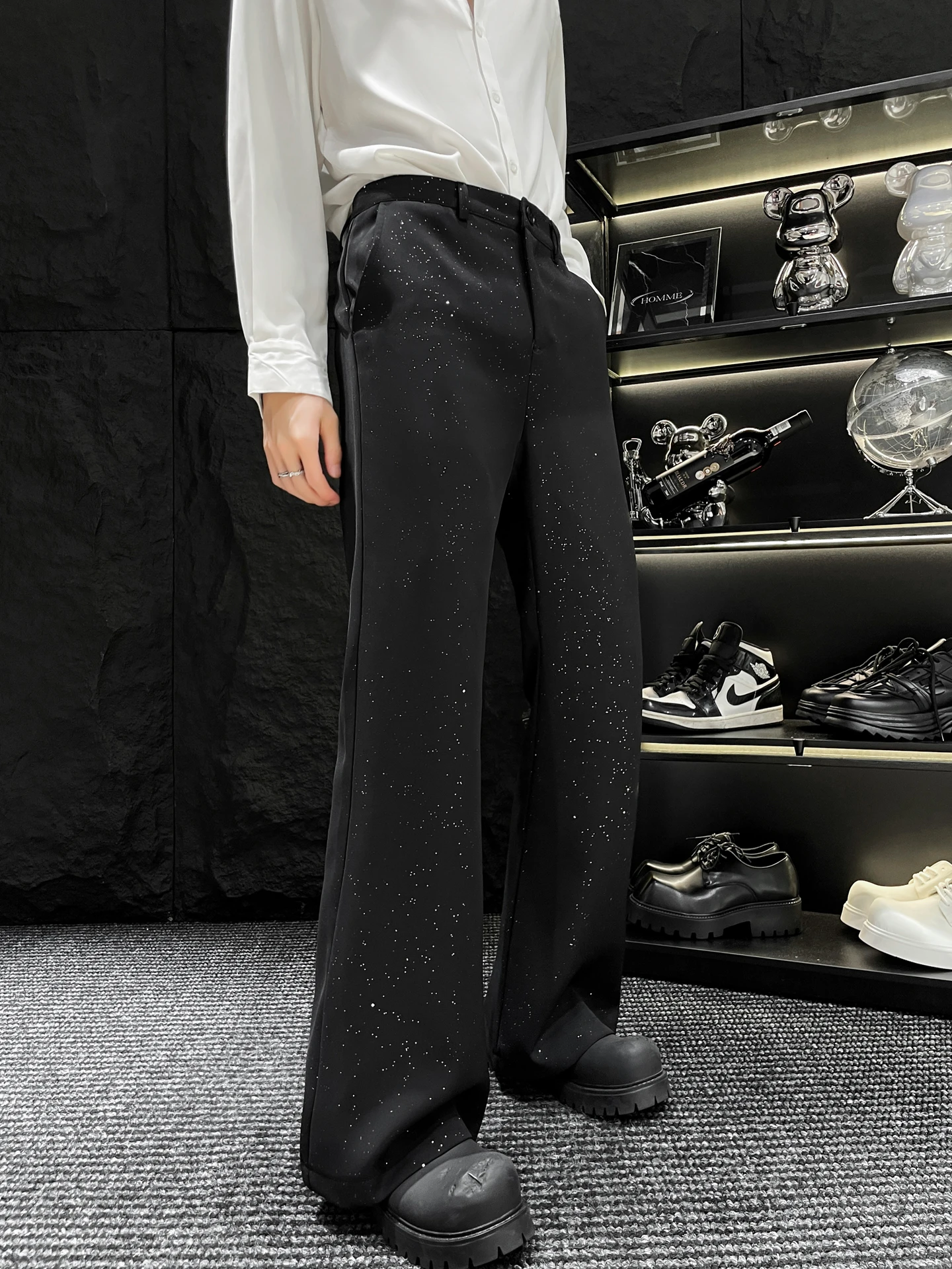 

Original New Men's Straight Leg Suit Pants Gold Stamp Tianxing Lightweight Bell Bot Casual Long Trousers Cool Sle