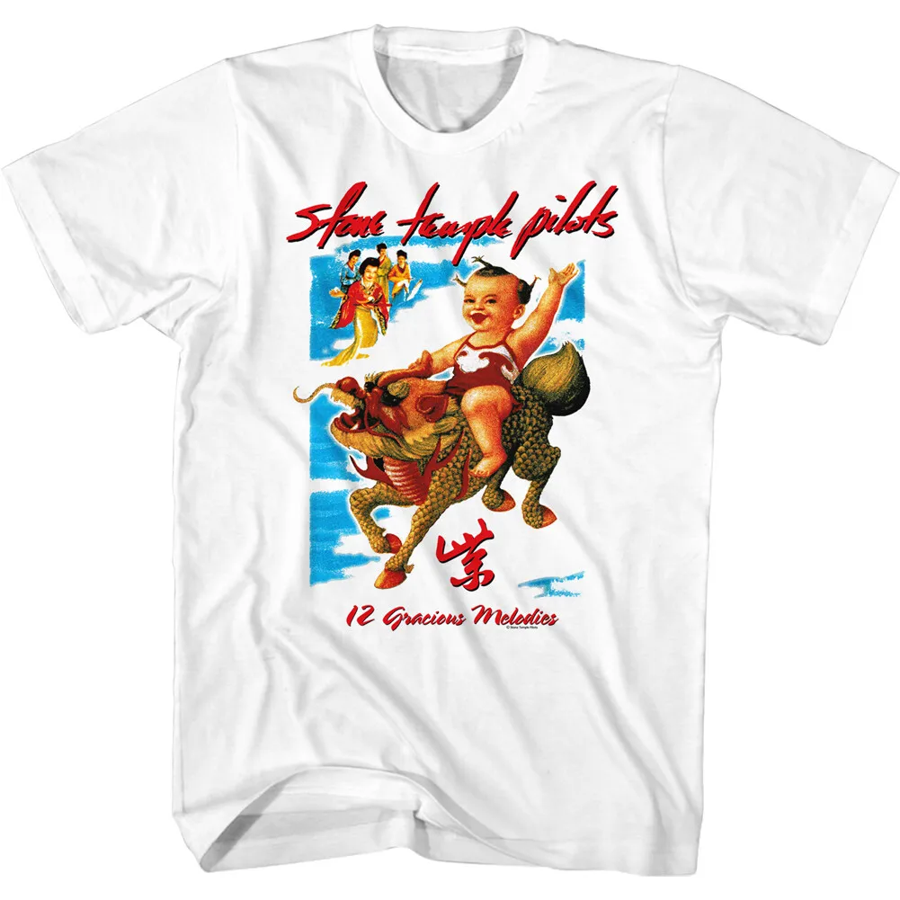 تي شيرت Stone Temple Pilots Purple 12 Gracious Melodies للرجال من موسيقى الروك Merch