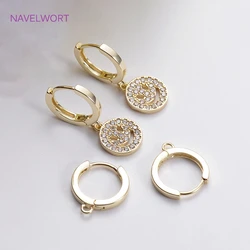 Wholesale 14K Gold Plated Round Hoop Earring Clasps Fitting Base Findings,Clasp For Earrings,DIY Jewelry Making Accessories