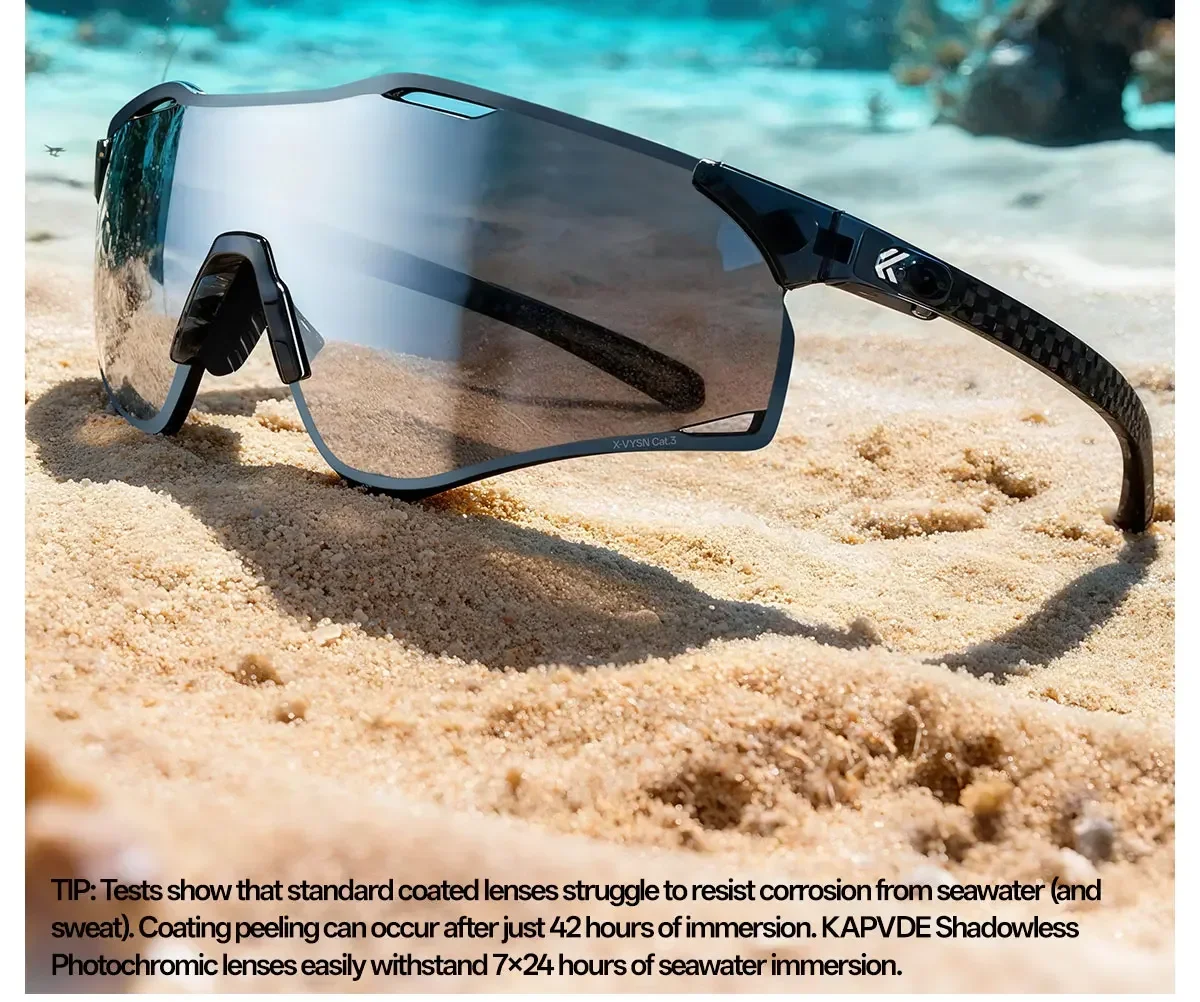 Kapvoe 2026 Neue Sonnenbrille Radfahrbrille Leichte Laufbrille Sportbrille für Männer und Frauen Wanderbrille Kohlefaser UV400 Schutzbrille – Detail 16