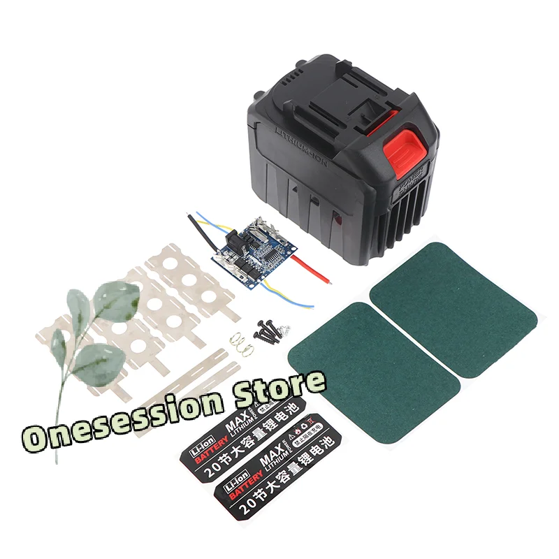 20-Cell 18650 Li-ion Battery Pack Kit with 60A BMS, 21V Balance Charging PCB & LED Indicators