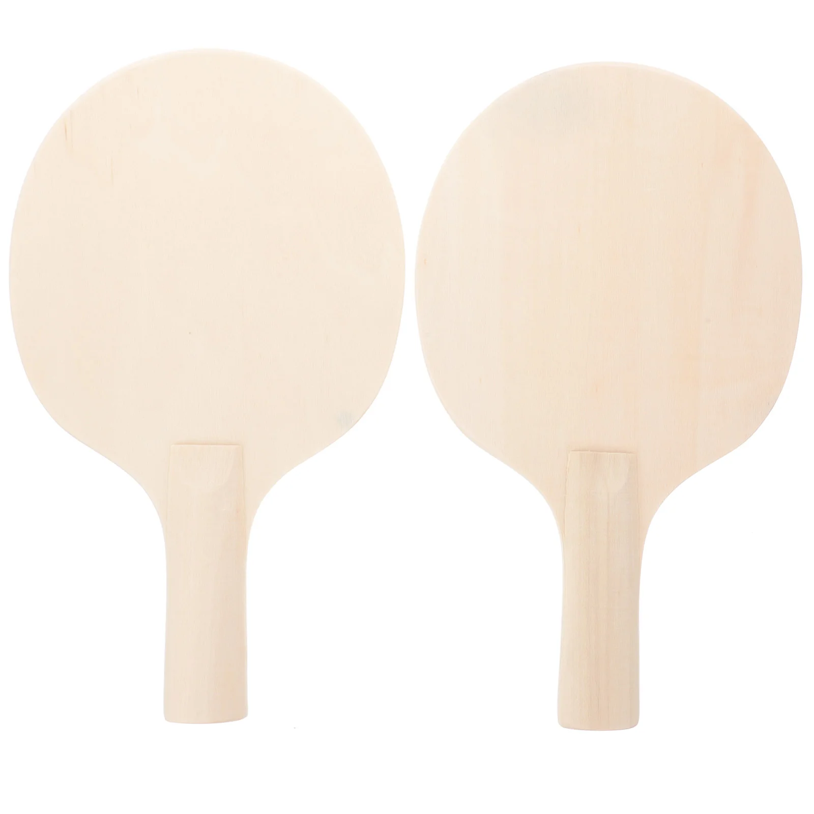 2 Pcs Tennis Practice Ball DIY Table Racket Unfinished Toy Light Brown Wooden Outdoor Playset