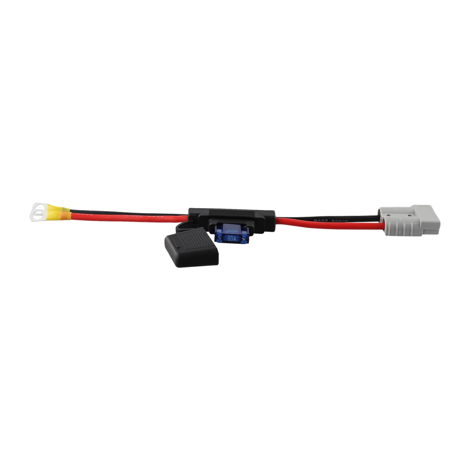 Extension Cable 30cm 8AWG 50Amp Twin Core Automotive Cable with 60A Fuse and M8 Terminal Bolts for Anderson Use