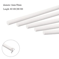 New 1Pcs White poly tetra fluoro ethylene bar environment-friendly non-toxic DIY PTFE plastic rod 6mm-50mm diameter PTFE bar