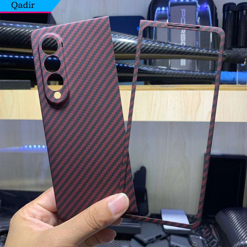 

QADIR Two-color carbon fiber phone case for Samsung Galaxy Z Fold 3 version ultra thin Aramid fiber Z Fold 3 full cover