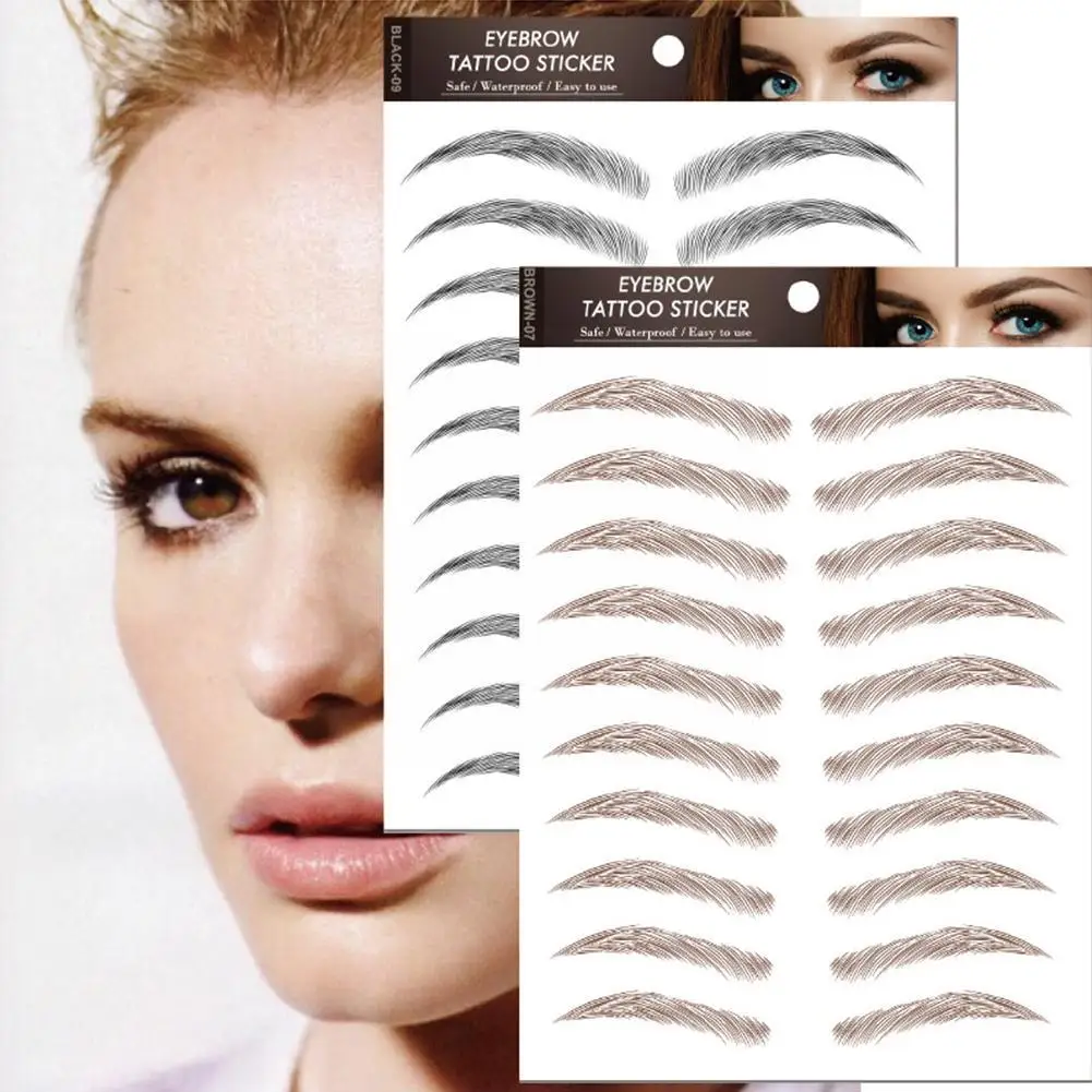 Pegatina de cejas postizas 6D, maquillaje de larga duración, tatuaje auténtico similar al cabello, pegatina de cejas Natural a base de agua J4D9