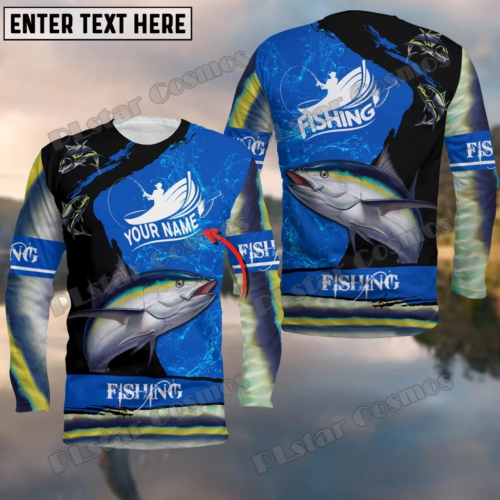 

Tuna, Walleye, Trout, Fishing Custom Name 3D Printed Fashion Men's O-Neck Sweatshirt Unisex Casual Long-sleeved Pullover QDY65