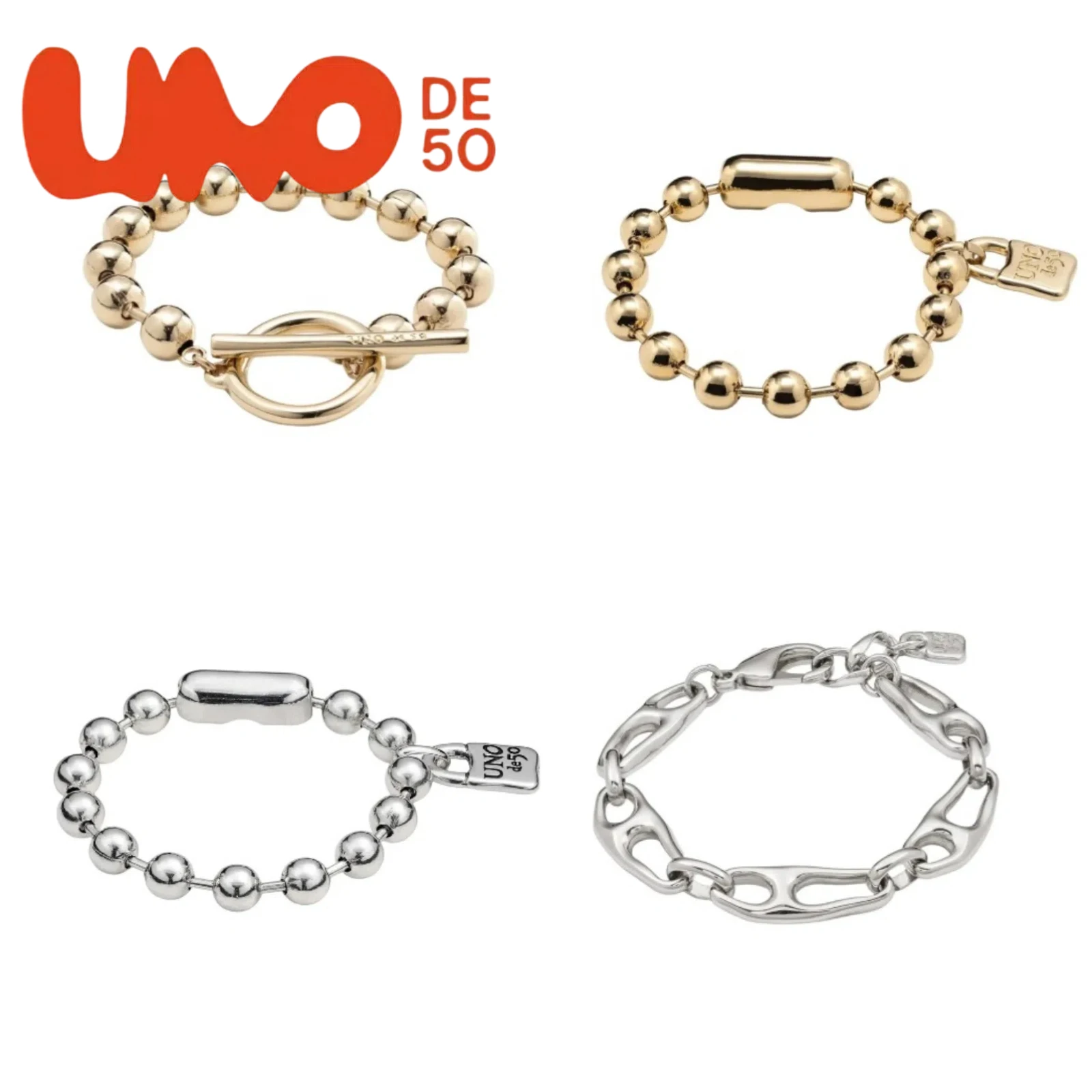 

High-End UNOde50 Bracelet: 24K Gold/Silver Elegance - Discounted Fashion Jewelry