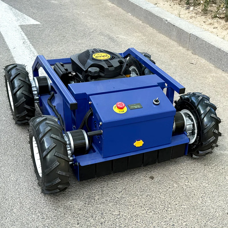 Mesin Pemotong Rumput Self-propelled Remote Control yang Disesuaikan Untuk Reklamasi Hutan Gunung