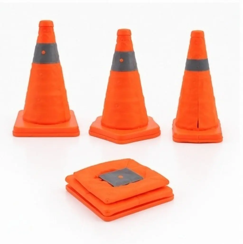 2Pcs Collapsible Bright Orange Reflective Traffic Cone for Emergency Parking Road Safety Construction Tow Trucks Driving