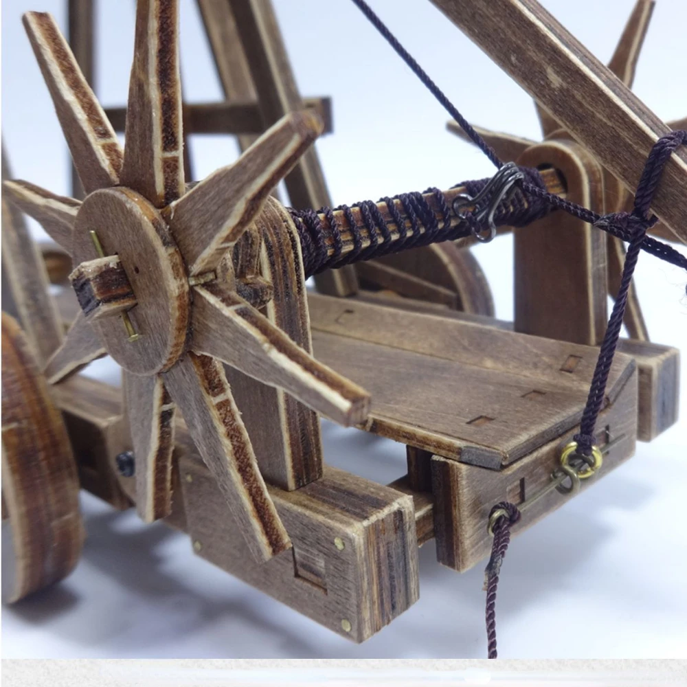 Classic Ancient Chariots The Age of Empires Model Kits Mangonel Trebuchet Front Rotary Wheel Model 3D Puzzle Need Assembly