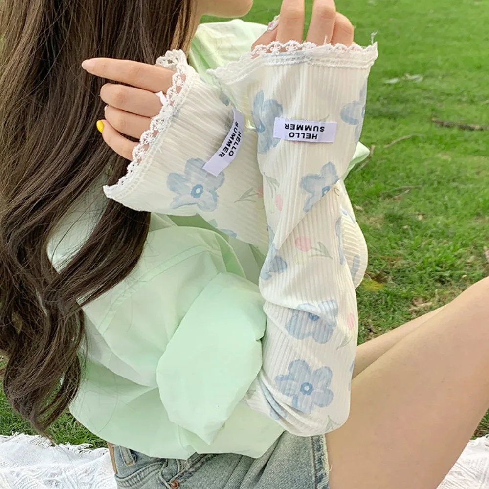 ผลไม้สีส้ม Cooling แขนแขนพีชผีเสื้อสตรอเบอร์รี่ Sun แขนป้องกันแคนตาลูปลูกไม้แตงโมแขนครอบคลุมฤดูร้อน