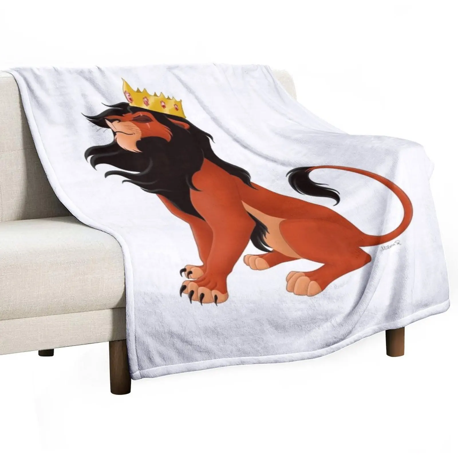 

King Scar Throw Blanket Decorative Sofa Furrys halloween Blankets