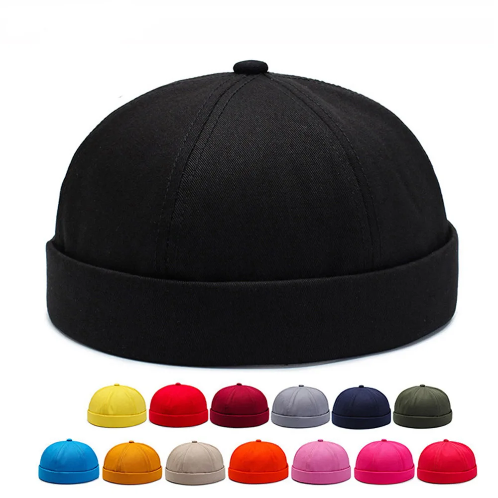 Chapéu Brimless para homens e mulheres, boné Docker, gorro com cúpula, solidéu, boné Hip Hop, unissexo, gorro relógio, verão, novo