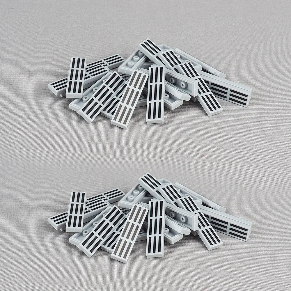 MOC 10 Uds 2431 línea de rejilla negra patrón impreso Kit de bloques de construcción 2431pb casa Castillo partículas Idea juguete niños regalos de cumpleaños