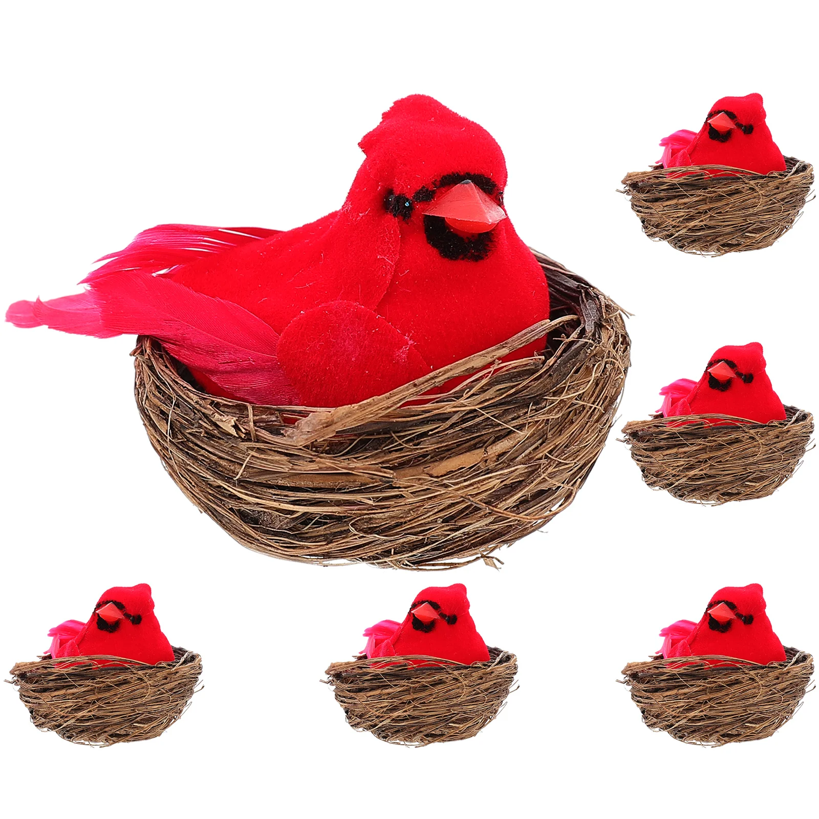 12 PCS Lifelike Cardinal Bird Statue Garden nament Realistic Bird Model Outdoor Decor Christmas Tree Adornment Home Decor Statue